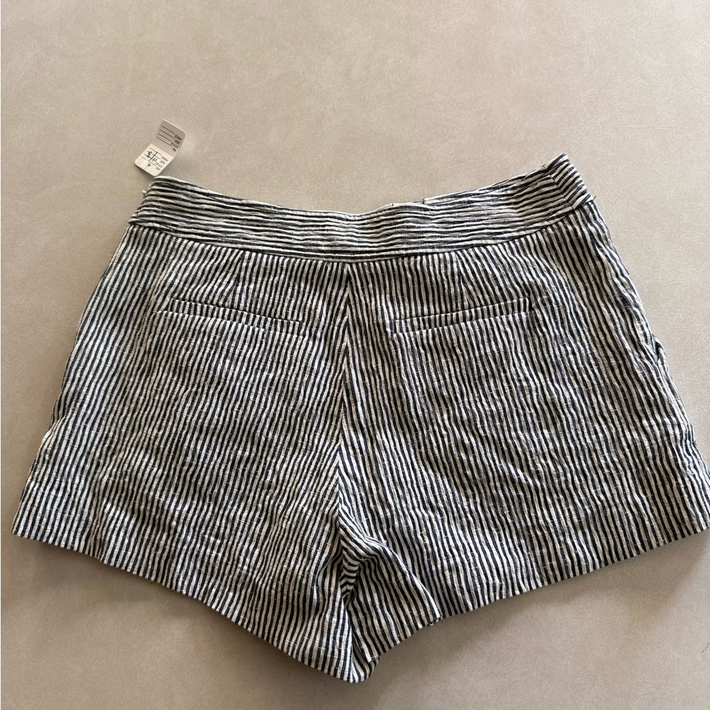 10 Crosby Derek Lam Blue and White Striped Robertson High Waist Sailor Shorts - Picture 5 of 9
